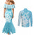 Hawaii Kanaka Maoli Couples Matching Mermaid Dress and Long Sleeve Button Shirt Polynesian Turtle Tattoo
