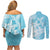 Hawaii Kanaka Maoli Couples Matching Off Shoulder Short Dress and Long Sleeve Button Shirt Polynesian Turtle Tattoo