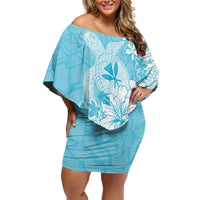 Hawaii Kanaka Maoli Family Matching Off Shoulder Short Dress and Hawaiian Shirt Polynesian Turtle Tattoo