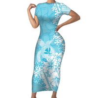 Hawaii Kanaka Maoli Family Matching Short Sleeve Bodycon Dress and Hawaiian Shirt Polynesian Turtle Tattoo