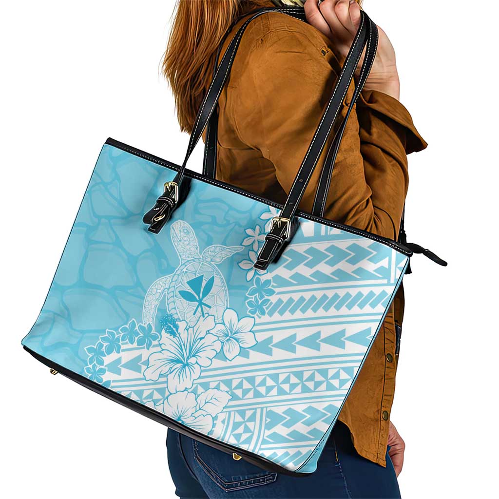 Hawaii Kanaka Maoli Leather Tote Bag Polynesian Turtle Tattoo DT05 - Polynesian Pride