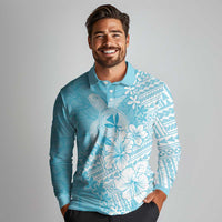 Hawaii Kanaka Maoli Long Sleeve Polo Shirt Polynesian Turtle Tattoo