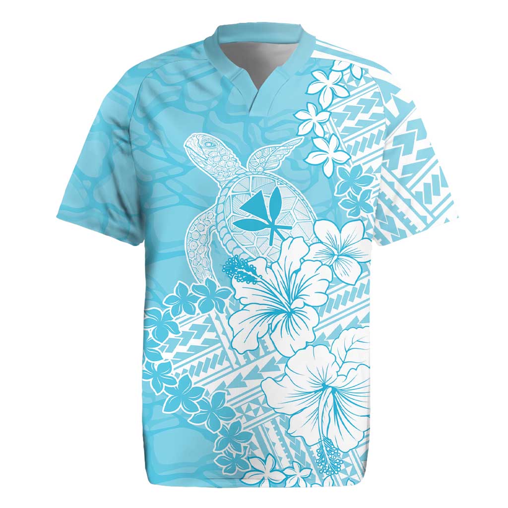 Hawaii Kanaka Maoli Rugby Jersey Polynesian Turtle Tattoo DT05 Blue - Polynesian Pride