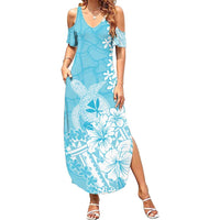 Hawaii Kanaka Maoli Summer Maxi Dress Polynesian Turtle Tattoo