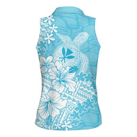 Hawaii Kanaka Maoli Women Sleeveless Polo Shirt Polynesian Turtle Tattoo DT05 - Polynesian Pride