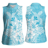Hawaii Kanaka Maoli Women Sleeveless Polo Shirt Polynesian Turtle Tattoo DT05 - Polynesian Pride