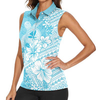 Hawaii Kanaka Maoli Women Sleeveless Polo Shirt Polynesian Turtle Tattoo DT05 - Polynesian Pride