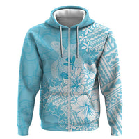 Hawaii Kanaka Maoli Zip Hoodie Polynesian Turtle Tattoo DT05 Zip Hoodie Blue - Polynesian Pride