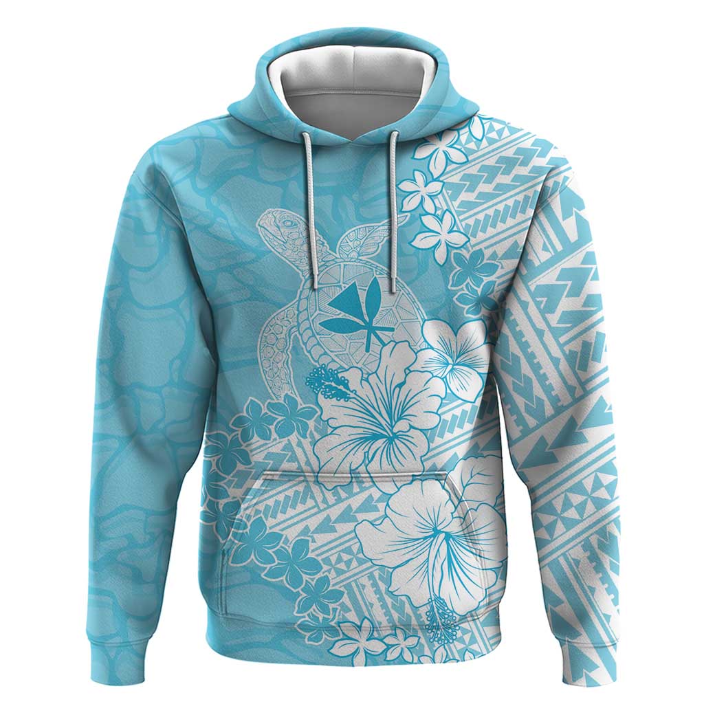 Hawaii Kanaka Maoli Zip Hoodie Polynesian Turtle Tattoo DT05 Pullover Hoodie Blue - Polynesian Pride