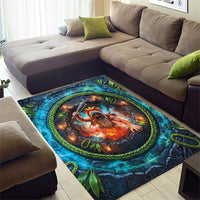 3D Illusion Nightmarchers Halloween Area Rug Hawaiian Warrior Spirit Lava Portal