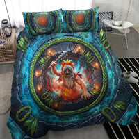 3D Illusion Nightmarchers Halloween Bedding Set Hawaiian Warrior Spirit Lava Portal