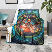 3D Illusion Nightmarchers Halloween Blanket Hawaiian Warrior Spirit Lava Portal