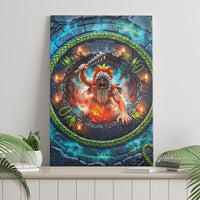 3D Illusion Nightmarchers Halloween Canvas Wall Art Hawaiian Warrior Spirit Lava Portal