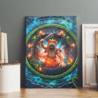 3D Illusion Nightmarchers Halloween Canvas Wall Art Hawaiian Warrior Spirit Lava Portal