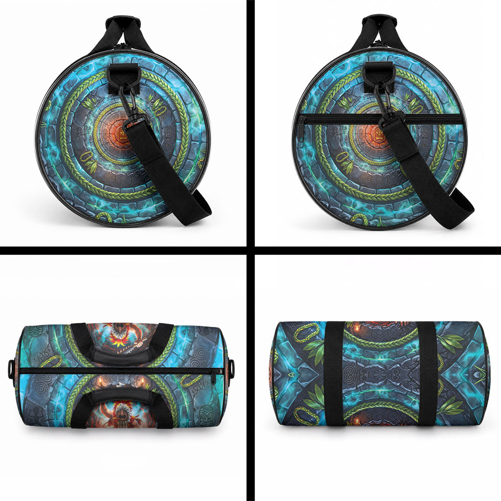 3D Illusion Nightmarchers Halloween Duffle Bag Hawaiian Warrior Spirit Lava Portal