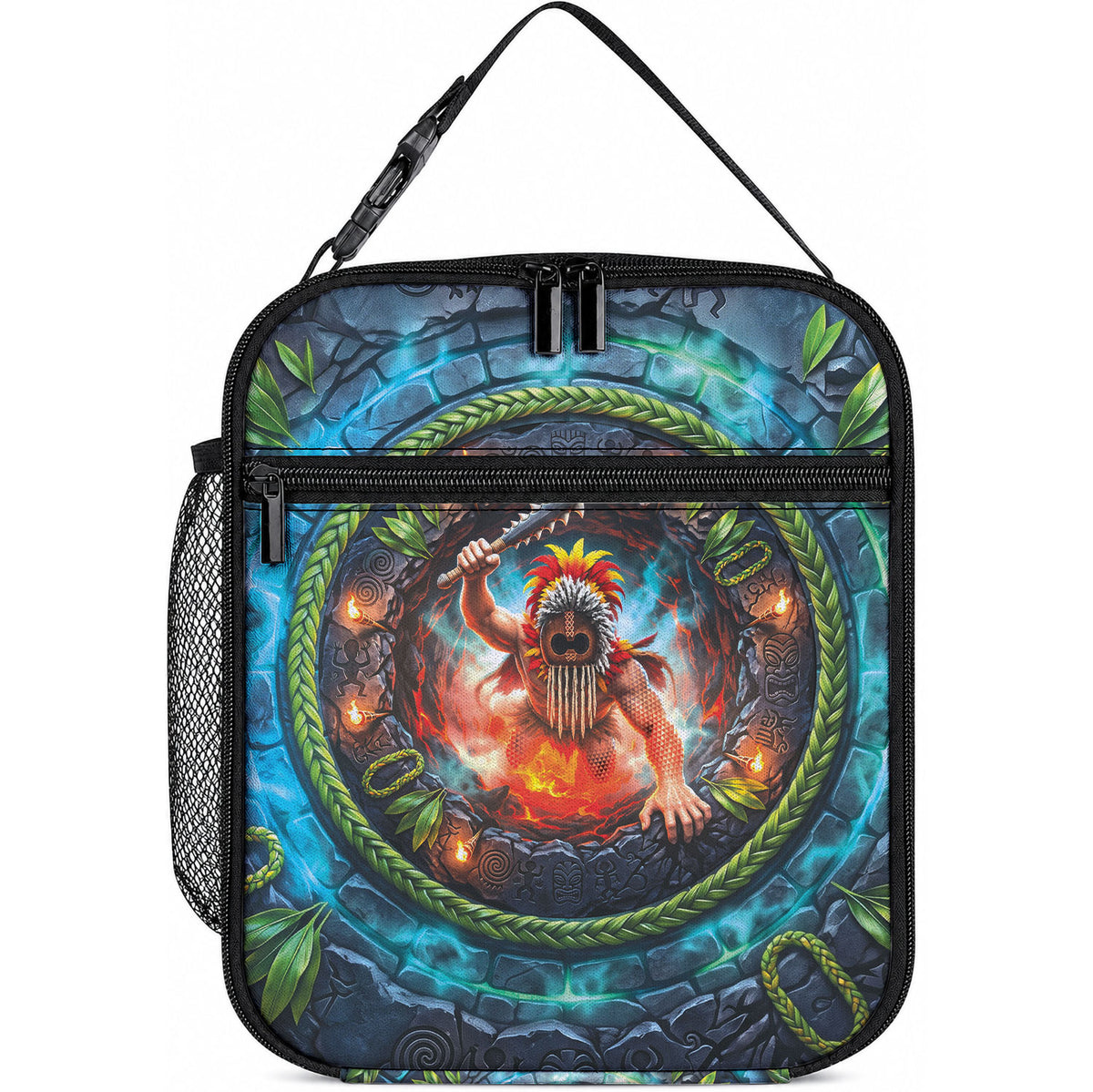 3D Illusion Nightmarchers Halloween Lunch Bag Hawaiian Warrior Spirit Lava Portal