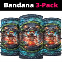 3D Illusion Nightmarchers Halloween Neck Gaiter Hawaiian Warrior Spirit Lava Portal