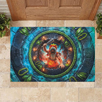 3D Illusion Nightmarchers Halloween Rubber Doormat Hawaiian Warrior Spirit Lava Portal