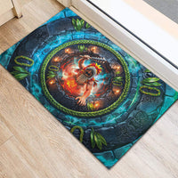 3D Illusion Nightmarchers Halloween Rubber Doormat Hawaiian Warrior Spirit Lava Portal