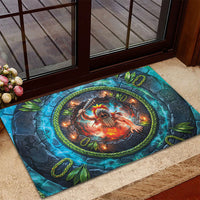 3D Illusion Nightmarchers Halloween Rubber Doormat Hawaiian Warrior Spirit Lava Portal