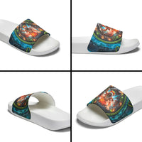 3D Illusion Nightmarchers Halloween Slide Sandals Hawaiian Warrior Spirit Lava Portal