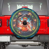 3D Illusion Nightmarchers Halloween Spare Tire Cover Hawaiian Warrior Spirit Lava Portal