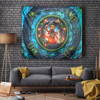 3D Illusion Nightmarchers Halloween Tapestry Hawaiian Warrior Spirit Lava Portal