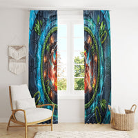 3D Illusion Nightmarchers Halloween Window Curtain Hawaiian Warrior Spirit Lava Portal