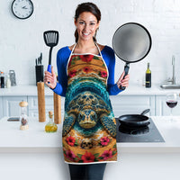 3D Illusion Honu Halloween Apron Hawaiian Sea Turtle Skull Shell Vortex