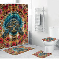 3D Illusion Honu Halloween Bathroom Set Hawaiian Sea Turtle Skull Shell Vortex