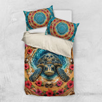 3D Illusion Honu Halloween Bedding Set Hawaiian Sea Turtle Skull Shell Vortex
