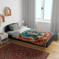 3D Illusion Honu Halloween Bedding Set Hawaiian Sea Turtle Skull Shell Vortex