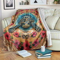 3D Illusion Honu Halloween Blanket Hawaiian Sea Turtle Skull Shell Vortex