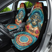3D Illusion Honu Halloween Car Seat Cover Hawaiian Sea Turtle Skull Shell Vortex
