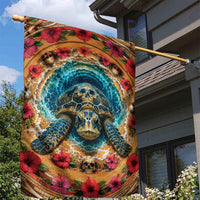 3D Illusion Honu Halloween Garden Flag Hawaiian Sea Turtle Skull Shell Vortex