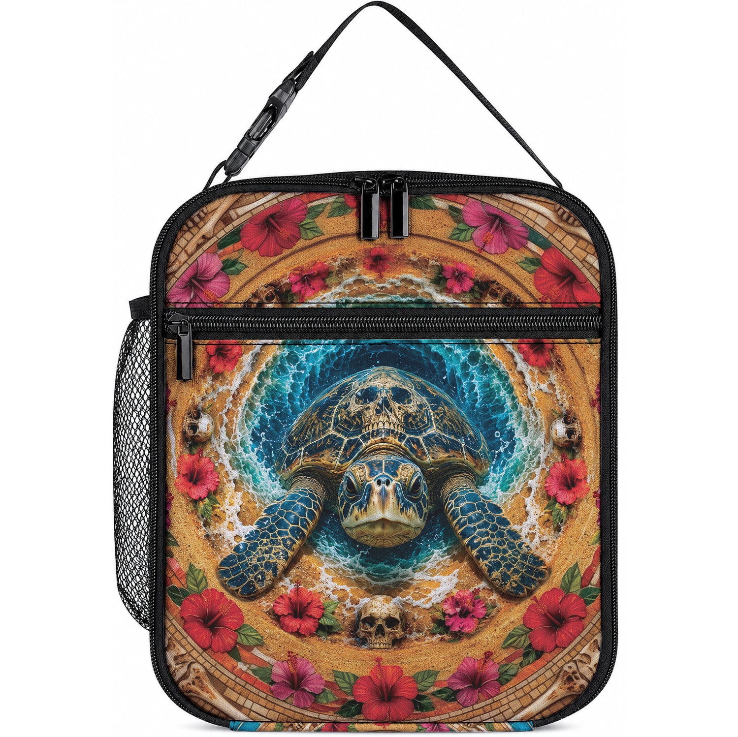 3D Illusion Honu Halloween Lunch Bag Hawaiian Sea Turtle Skull Shell Vortex