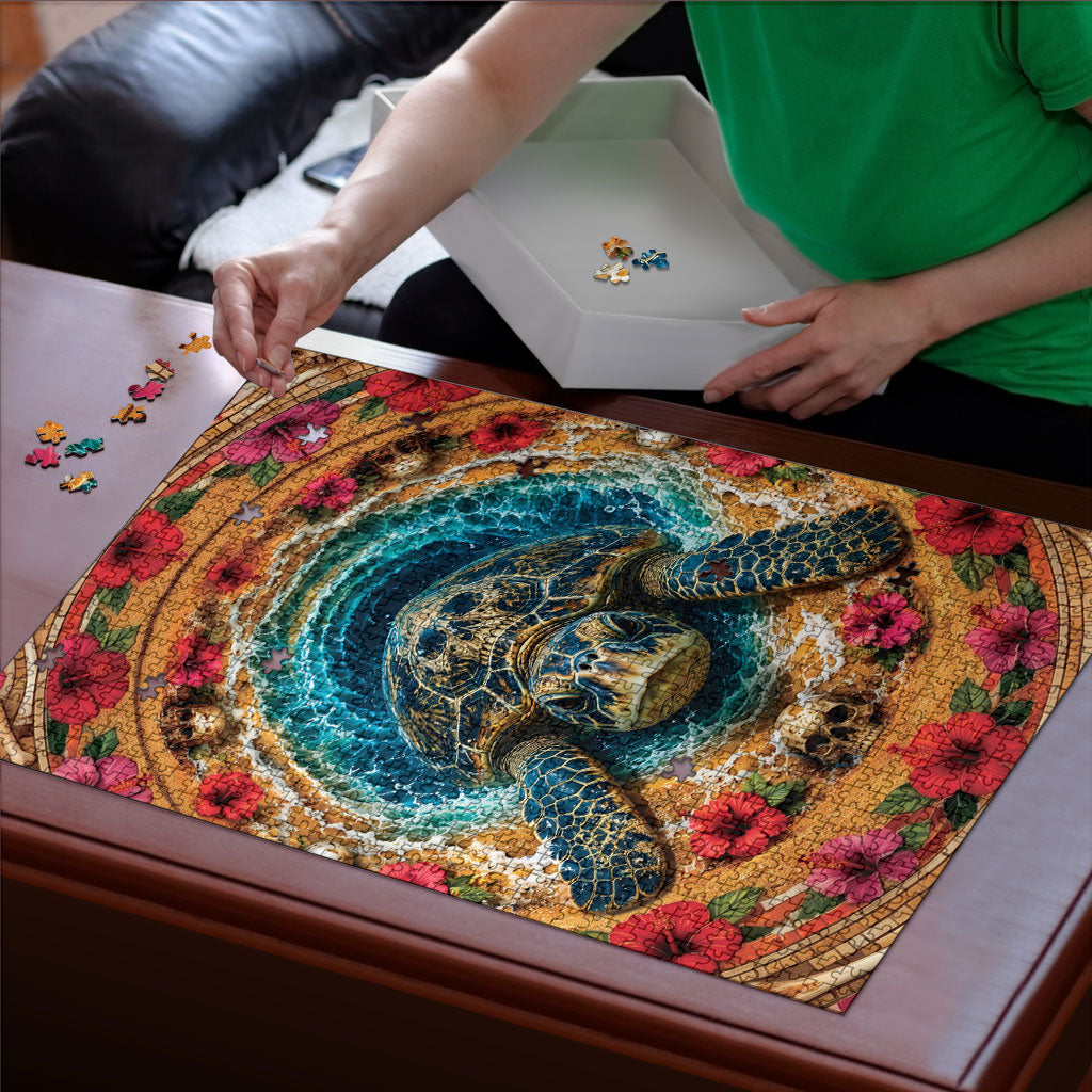 3D Illusion Honu Halloween Puzzle Hawaiian Sea Turtle Skull Shell Vortex