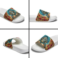 3D Illusion Honu Halloween Slide Sandals Hawaiian Sea Turtle Skull Shell Vortex