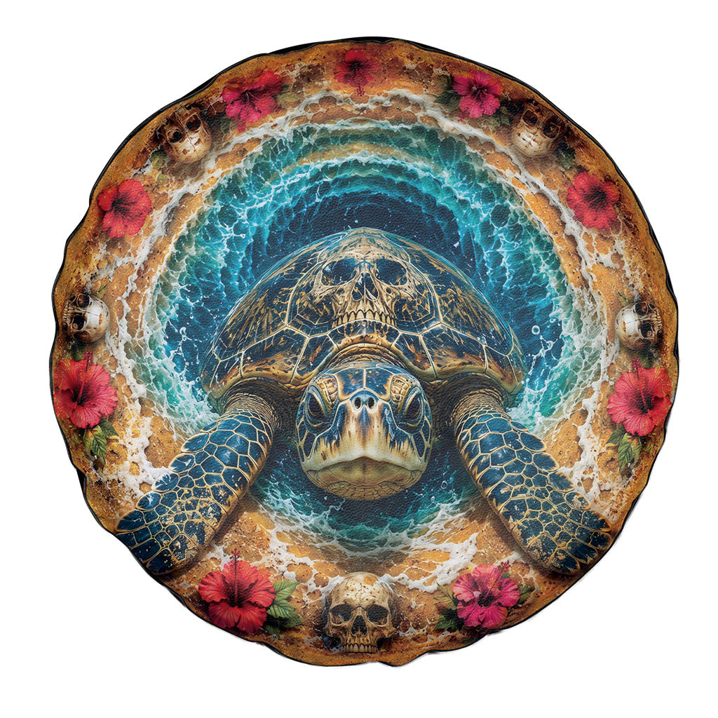 3D Illusion Honu Halloween Spare Tire Cover Hawaiian Sea Turtle Skull Shell Vortex