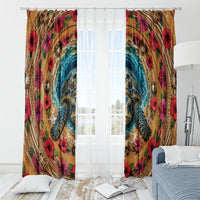 3D Illusion Honu Halloween Window Curtain Hawaiian Sea Turtle Skull Shell Vortex