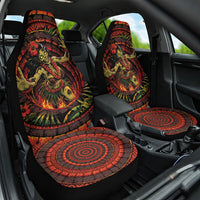 3D Illusion Hula Zombie Halloween Car Seat Cover Hawaiian Undead Dancer Volcano Stone Well