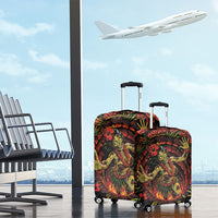 3D Illusion Hula Zombie Halloween Luggage Cover Hawaiian Undead Dancer Volcano Stone Well