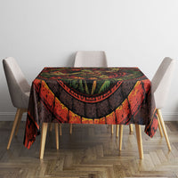 3D Illusion Hula Zombie Halloween Tablecloth Hawaiian Undead Dancer Volcano Stone Well