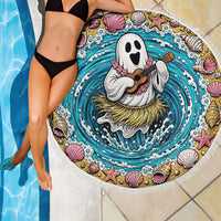 3D Illusion Hula Ghost Halloween Beach Blanket Hawaiian Ukulele Spirit Ocean Vortex