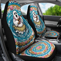 3D Illusion Hula Ghost Halloween Car Seat Cover Hawaiian Ukulele Spirit Ocean Vortex