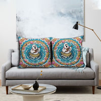 3D Illusion Hula Ghost Halloween Pillow Cover Hawaiian Ukulele Spirit Ocean Vortex