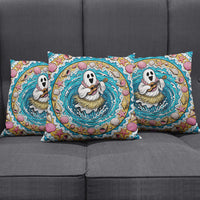 3D Illusion Hula Ghost Halloween Pillow Cover Hawaiian Ukulele Spirit Ocean Vortex
