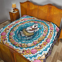 3D Illusion Hula Ghost Halloween Quilt Hawaiian Ukulele Spirit Ocean Vortex