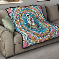 3D Illusion Hula Ghost Halloween Quilt Hawaiian Ukulele Spirit Ocean Vortex