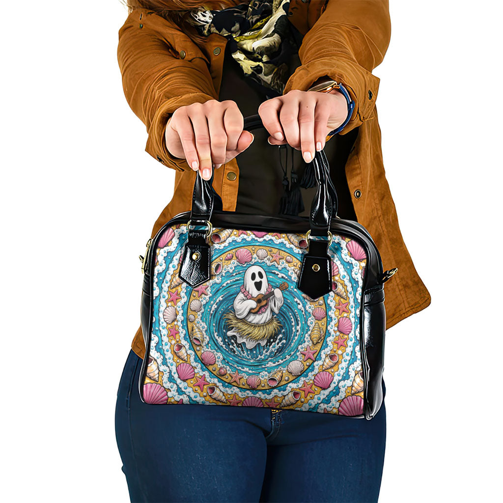 3D Illusion Hula Ghost Halloween Shoulder Handbag Hawaiian Ukulele Spirit Ocean Vortex
